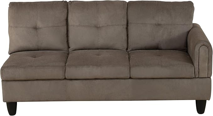 NicBex Sectional Couch 3 Pieces Sofa Set with Right Chaise Pineapple Velvet L Shaped Cloud Couch for Living Room Furniture Sets with Storage Ottoman, Modular Sofa for Living Room & Apartment, Walnut