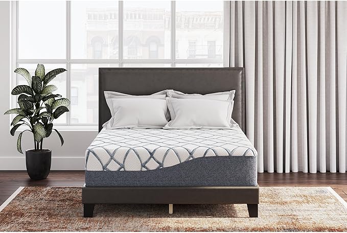 Signature Design by Ashley 14 Inch Chime Elite 2.0 Ultra Plush Green Tea Memory Foam Mattress for Cool Sleep and Pressure Relief, California King, Fiberglass Free, Mattress In A Box