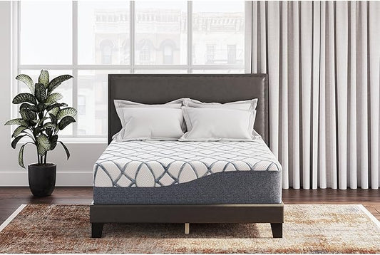 Signature Design by Ashley 14 Inch Chime Elite 2.0 Ultra Plush Green Tea Memory Foam Mattress for Cool Sleep and Pressure Relief, Queen, Fiberglass Free, Mattress In A Box