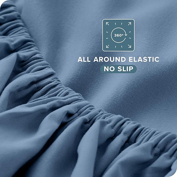 Bare Home Full Sheet Set - Luxury 1800 Ultra-Soft Microfiber Full Bed Sheets - Double Brushed - Deep Pockets - Easy Fit - 4 Piece Set - Bedding Sheets & Pillowcases (Full, Coronet Blue)