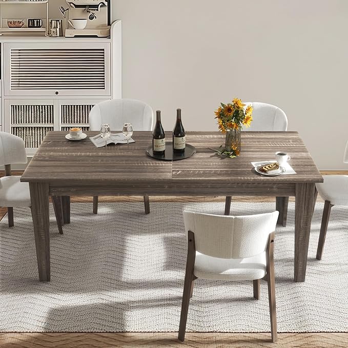 Expandable Dining Table, Convertible Table for Dining Room, Kitchen and Small Spaces, for 6-10 People, Dark Oak