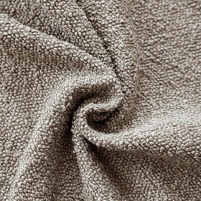 Foindtower Pack of 2 Textured Boucle Throw Pillow Covers Accent Solid Decorative Lumbar Pillow Cases Cozy Couch Cushion Case for Chair Sofa Bedroom Living Room Home Decor 12x20 Inch Light Taupe