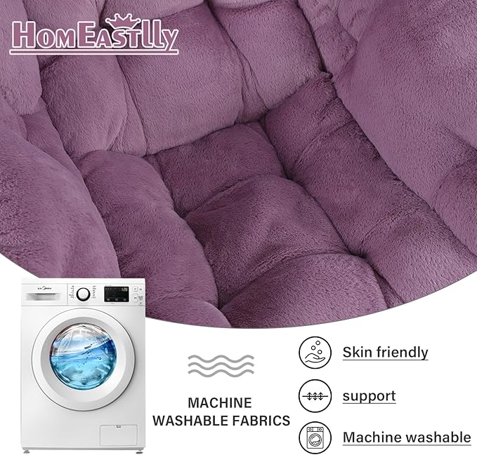 Lazy Chair with Ottoman, Reading Chair with a Pillow, Leisure Sofa Armchair with Ottoman, Large Accent Lounge Chair for Bedroom, Living Room, Dorm Room, Plush Purple