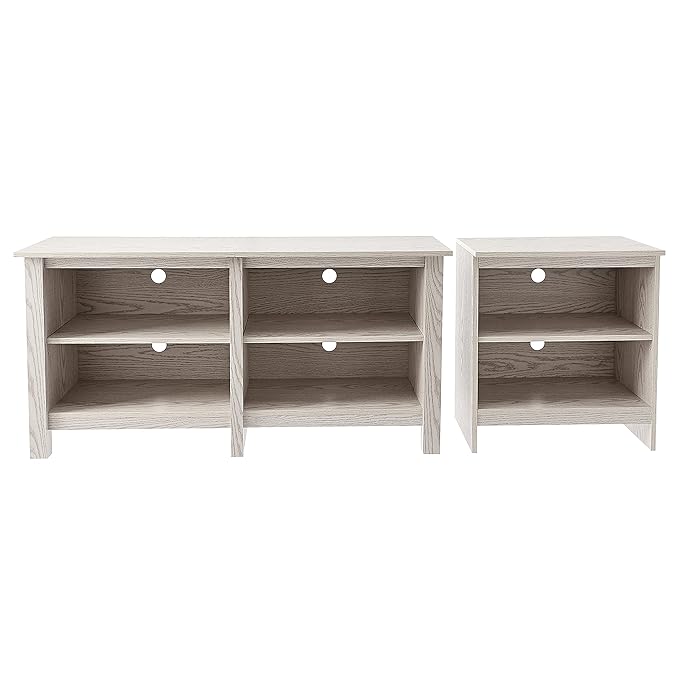 ROCKPOINT 70inch TV Stand Storage Media Console Entertainment Center,White