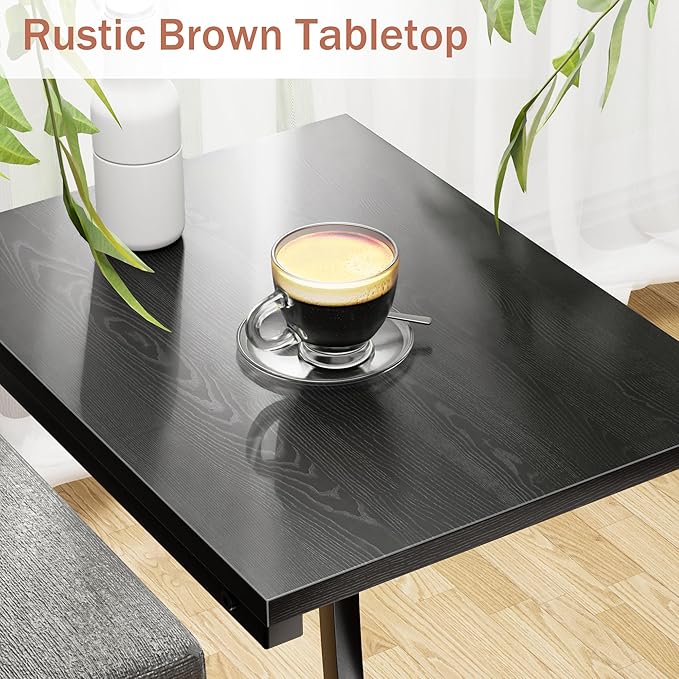 C-Shaped End-Table - Side Table for Couch,Curved Support Legs, Slide Under Couch Table for Sofa, TV Tray Table for Living Room Bedroom(Black)