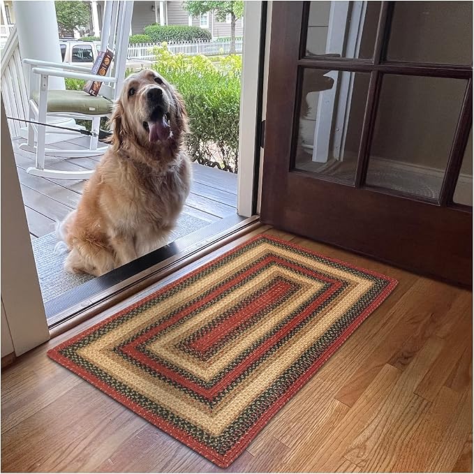 Highland Multi Color Jute Braided Rug Runner, 22x72 Rectangle - Warm Country and Lodge Decor, Perfect for Kitchens and Entryways - Reversible and Easy to Clean