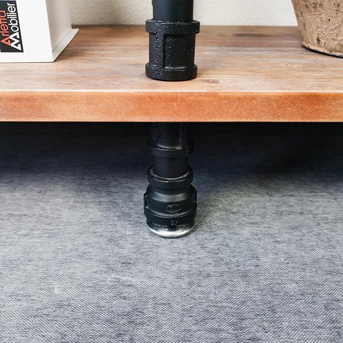 3 Tier Industrial Long Bookshelf, Entryway Industrial Metal Bookcase (Weathered Brown, 60" L x 11.8" W x 39" H)