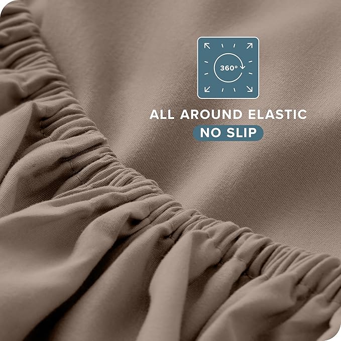 Bare Home California King Sheet Set - 1800 Ultra-Soft Microfiber Cal King Bed Sheets - Double Brushed - Deep Pockets - Easy Fit - 4 Piece Set - Bed Sheets (California King, Taupe)