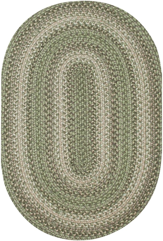 Homespice Grassland Green Oval Rugs 6x9' – Rustic Jute Oval Area Rugs for Bedroom and Living Room for Country Decor