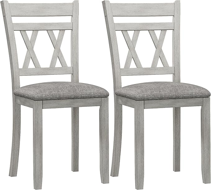 Solid Wood Dining Chair, Part of Dining Table Set, Mix and Match Table, Chair Sold Separately for Dining Room, Kitchen, Grey