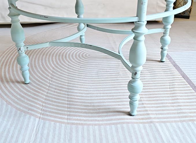 Rustic Farmhouse Round Coffee Table, French Country Vintage Center Table,φ31.5'' x18.9''H Rustic Solid Wood with Vintage Iron Legs, for Living Room, Bedroom,Dinning Room,Nature White