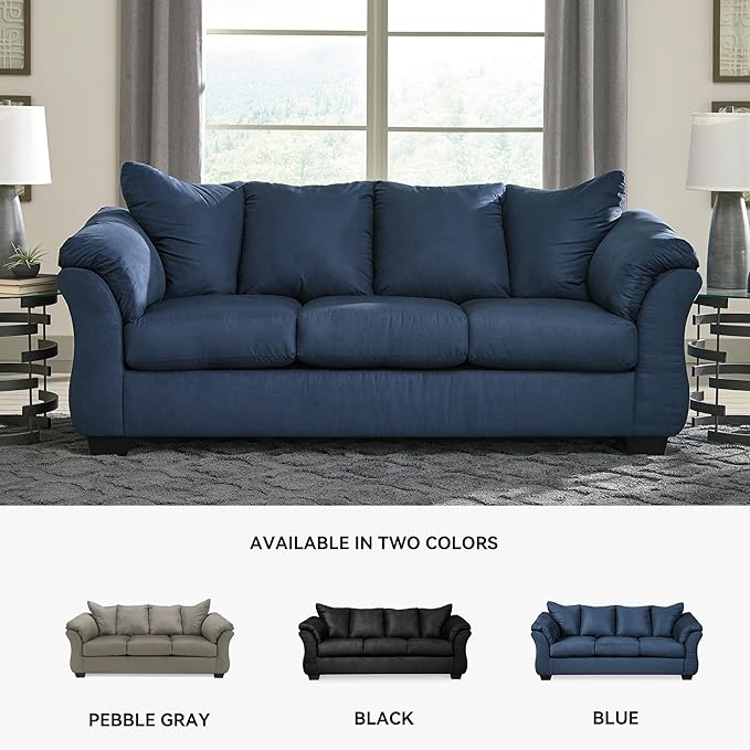 Signature Design by Ashley Darcy Casual Plush Sofa, Dark Blue