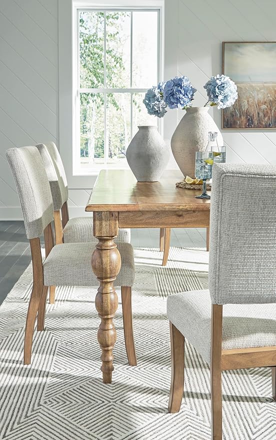 Signature Design by Ashley Rybergston Casual Dining Table with 4 Legs, Light Brown