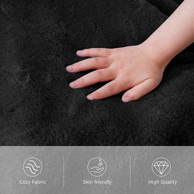 MAXYOYO Kids Bean Bag Chair, Stuffed Faux Fur Bean Bag for Toddler, Ultra Soft Floor Sofa with High-Density Foam Filling, Lazy Chair for Living Room, Playroom, Nursery Room