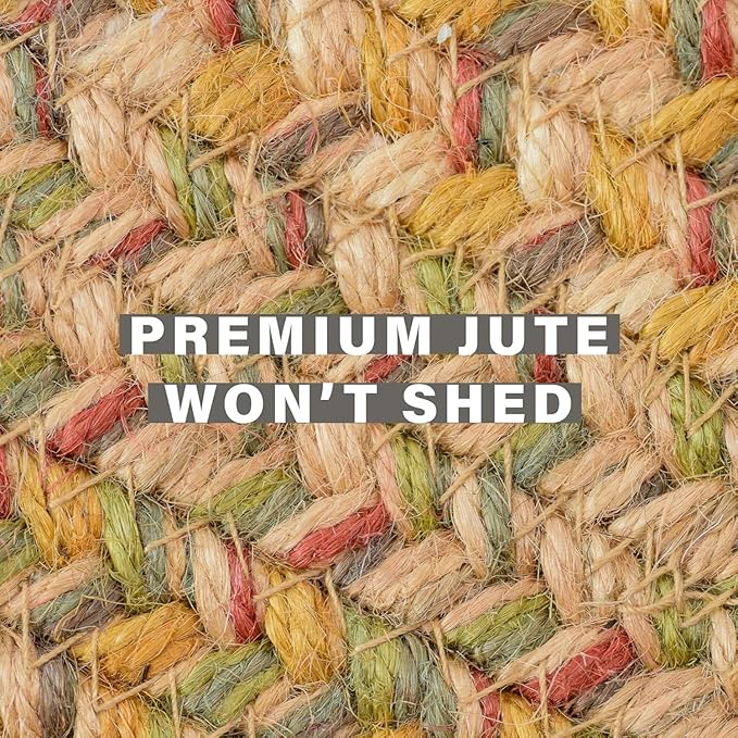 Harvest Multicolor Round Braided Rug, Jute, 6' - Perfect Country Decor for Living Room, Dining Room, Everywhere
