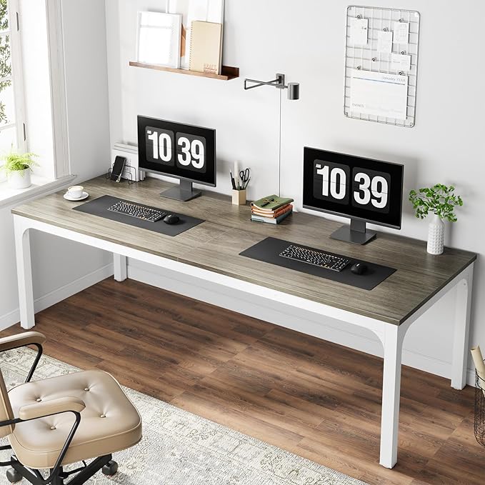 Tribesigns 78.7 Inches Extra Long Computer Desk 2 Person Desk, Double Long Desk, Workstaion for Home Office