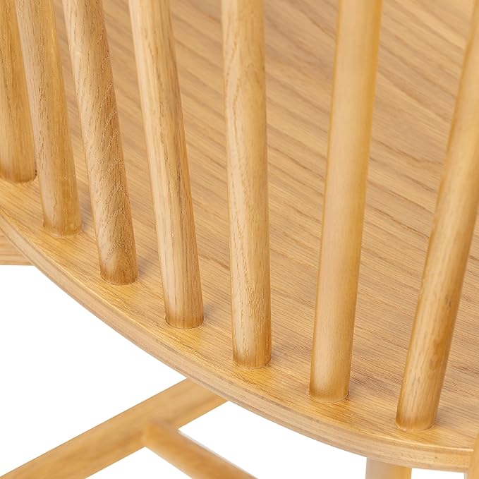 POLY & BARK Ligna Dining Chair Black – Mid-Century Inspired Chair with Sculpted Spindle Back – Solid American Walnut Frame and Engineered Wood Veneered Seat – Fully Assembled and Ready to Use