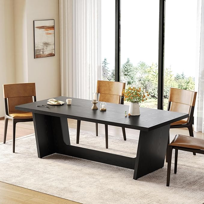 1Easylife 70.87 Inches Long Executive Desk, Black Wooden Computer Desk, Industrial Simple Study Writing Table, Large Workstation Business Furniture for Home Office