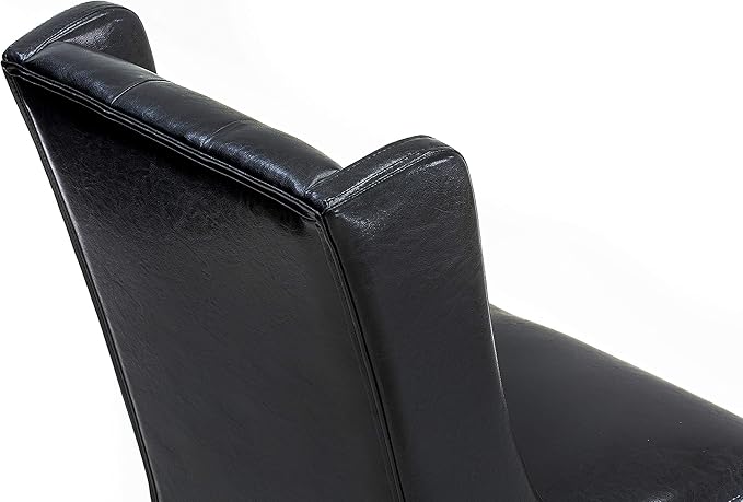 East West Furniture V797FO749-7 7 Piece Dining Room Table Set Consist of a Rectangle Kitchen Table with V-Legs and 6 Black Faux Leather Parson Dining Chairs, 40x72 Inch, Multi-Color