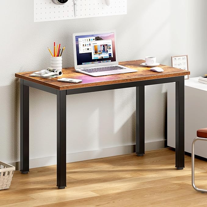 DlandHome 31.5 Inches Small Computer Desk for Home Office Writing Table for Small Spaces Study Table Laptop Desk (Retro)
