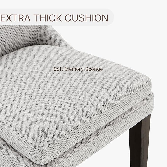 Upholstered Dining Chairs Modern Sidechair Performance Fabric High Back Armlesschair for Diningroom Kitchen,Linen,Set of 2(1 Box)
