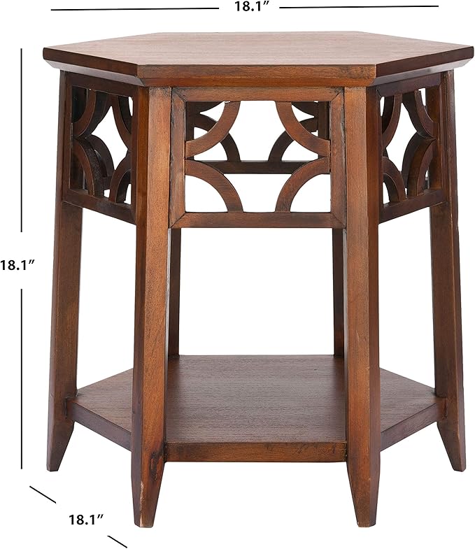 Safavieh American Homes Collection Connor Light Brown Hexagon End Table