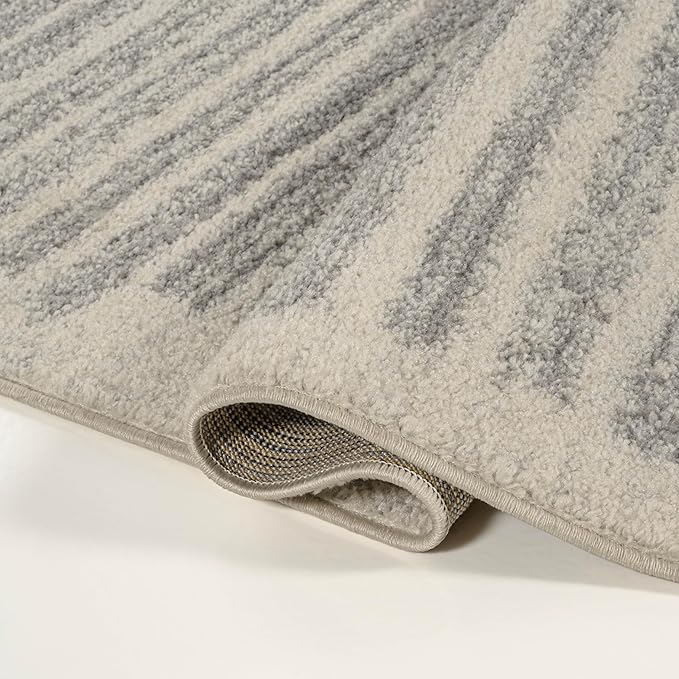 JONATHAN Y Khalil Modern Berber Stripe Cream/Gray Indoor Area Rug, 3x5, Contemporary, Bohemian, Easy-Cleaning for Living Room, Bedroom, Kitchen, Pet Friendly, Non-Shedding (MOH207C-3)