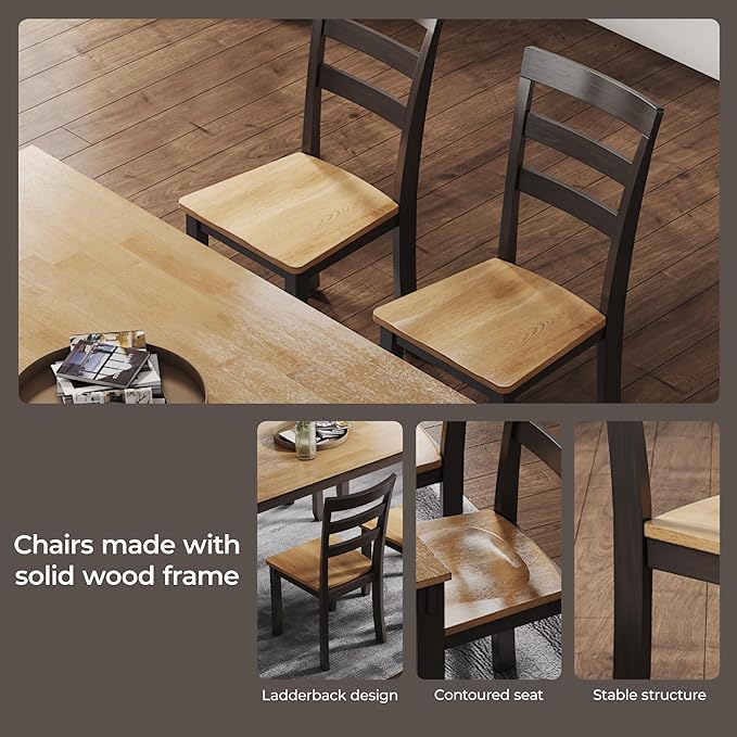Signature Design by Ashley Gesthaven Solid Wood Frame Dining Chair, Set of 2, Natural/Brown