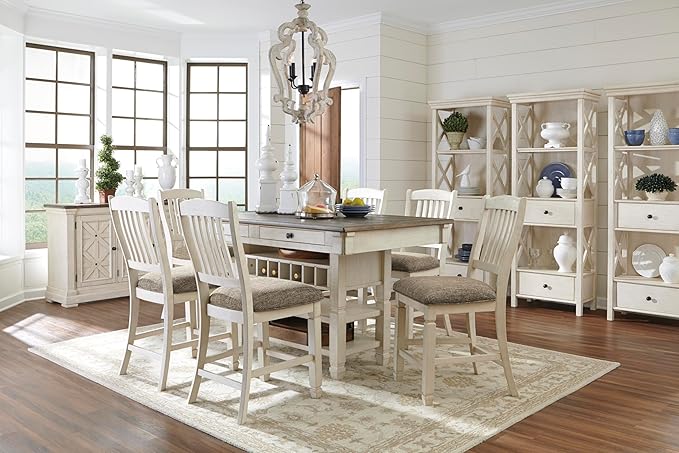 Signature Design by Ashley Bolanburg French Country Dining Room Server, Two-tone White & Brown