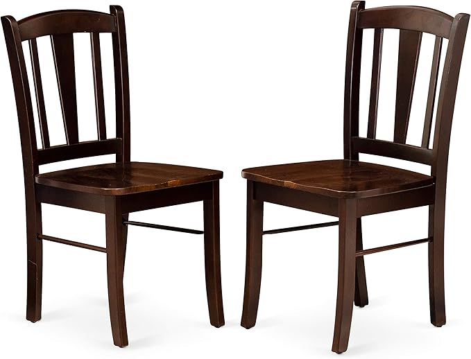 East West Furniture ESDL3-MAH-W 3 Piece Dinette Set for Small Spaces Contains a Round Dining Table with Pedestal and 2 Dining Room Chairs, 30x30 Inch, Mahogany