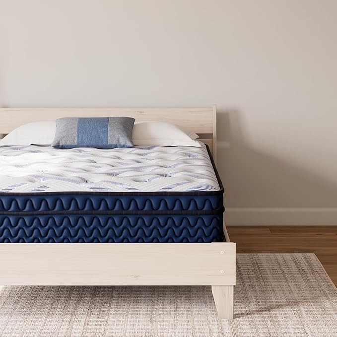 Signature Design by Ashley Twin Size Stack 12 Inch Hybrid Medium Plush Cooling Gel Infused Memory Foam Mattress for Pressure Relief, Fiberglass Free, Mattress in A Box