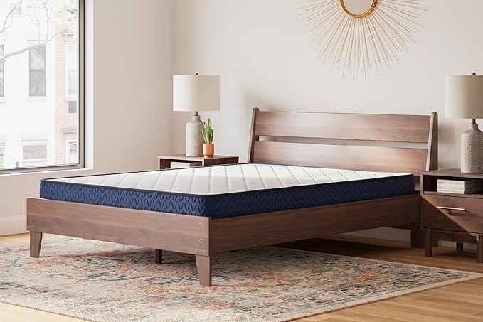 Signature Design by Ashley Full Size Medium Firm 6 Inch Memory Foam Mattress with Breathable Quilted Cover, Fiberglass Free, Mattress in A Box