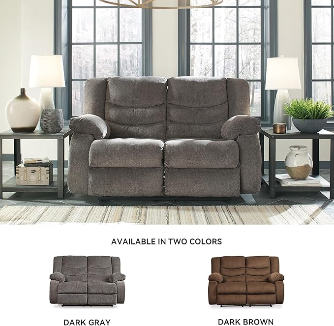 Signature Design by Ashley Loveseat Reclining, Dark Gray