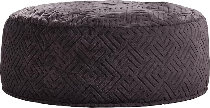Hobestluk Bean Bag Chairs Adults Beanbag Chair with Filler Large Bean Bags with Fluffy Embossed Cover, Giant Bean Bag Chairs for Adults (Dark Grey, 6FT - 70" x 70" x 15")
