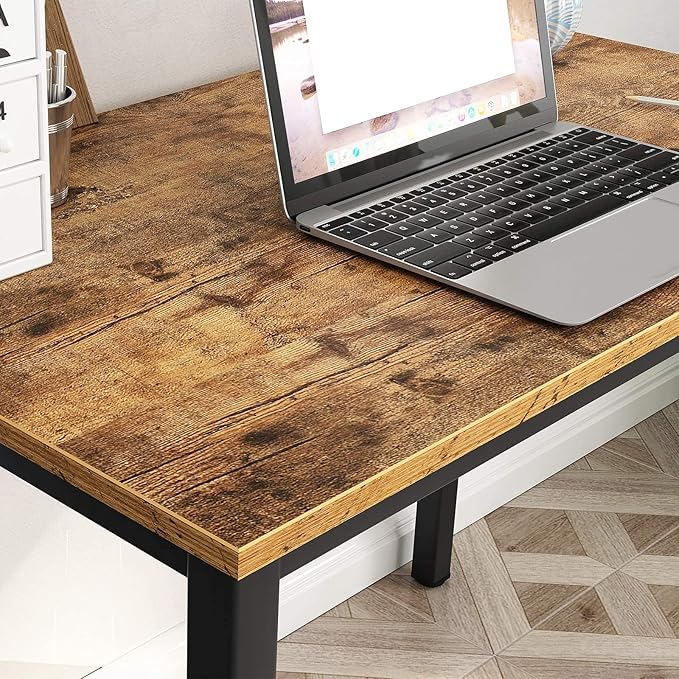DlandHome 31.5 inch Computer Desk Home Office Table Writing Desk Study Table Gaming Desk Workstation (31.5 inch, Rustic Brown)