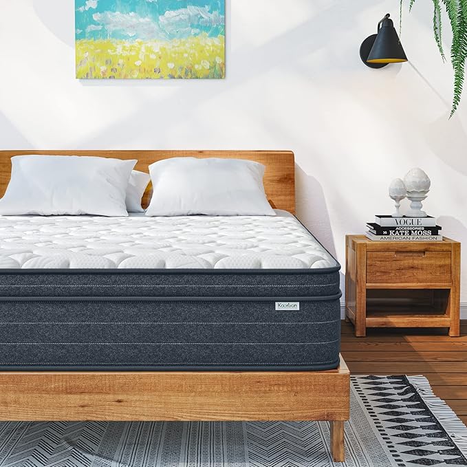 Twin Mattress 10 Inch in a Box - Memory Foam & Pocket Spring Hybrid Mattress for Back Pain Relief, Cool Breathable Fiberglass-Free Cover, Medium Firm, CertiPUR-US Certified