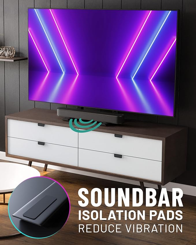 ECHOGEAR Universal Large TV Stand for 49” to 77” TVs up to 100lbs – 8.5” Height Adjustment for Perfect View- Wobble-Free Replacement Stand w/Universal Fit - Flat Design Compatible w/Soundbars