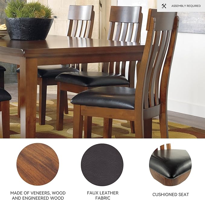 Signature Design by Ashley Ralene Rake Back 19" Dining Room Chair 2 Count, Medium Brown