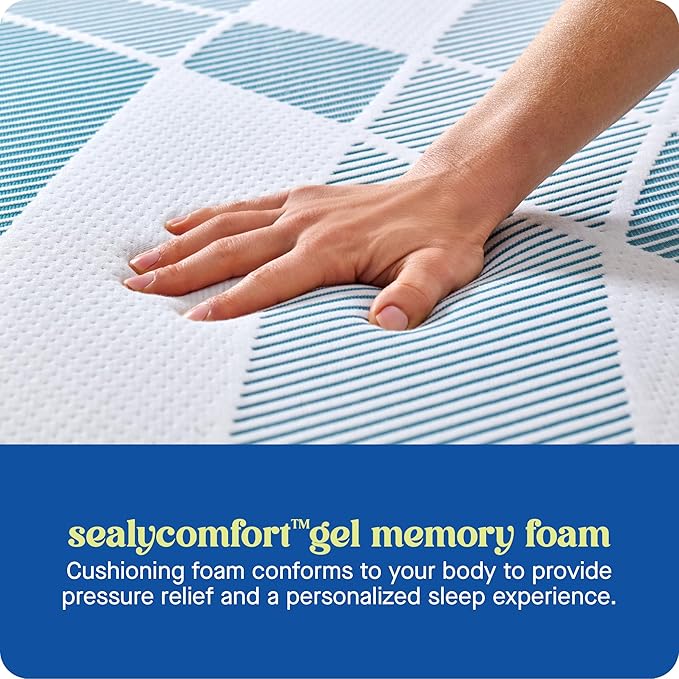 Sealy Dreamlife 12” Hybrid Mattress-in-a-Box, Queen, SealyComfort Gel Memory Foam, SealyResponsive Encased Coils, Surface-Guard Technology