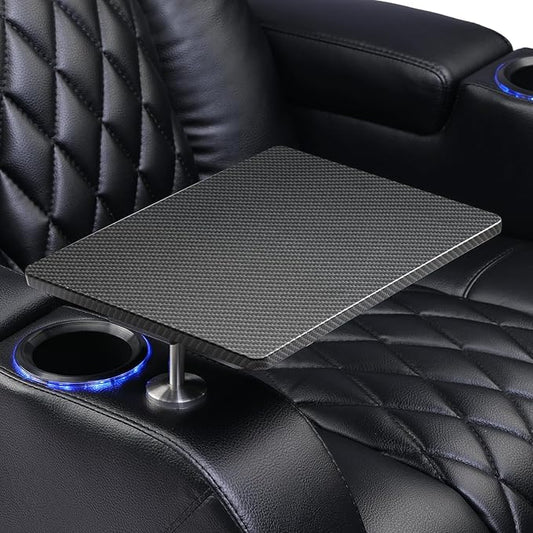 Home Theater Seating Series Swivel Tray Table Couch Carbon Fiber Pattern