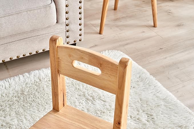 Pure Wood Solid Wood Children Chair for Kids, Kindergarten and Kids' Home Furniture-Natural(2 Same Chairs)