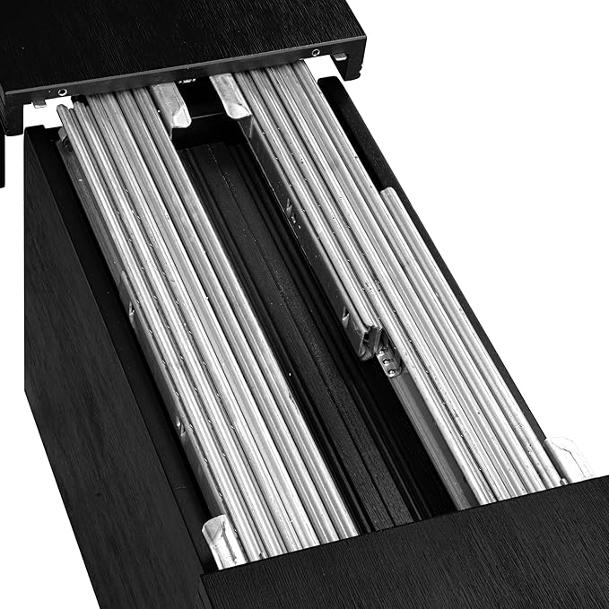 X07SI-B06-48 - 9-piece Dining Room Table Set a Rectangular Kitchen Table and a wooden Bench and 7 coffee Linen Fabric Dining Chair, 39x120 Inch, Wire Brushed Black