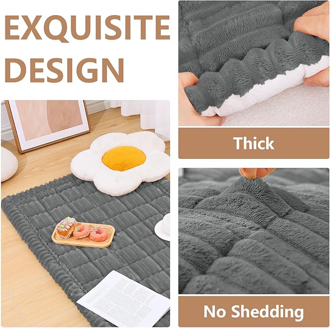 Smiry Couch Cover for Dogs Washable, Non Slip Fuzzy Pet Couch Covers for 3 Cushion Sofa Pet Friendly, Thick Soft Sofa Slipcovers Cushion Protector (Dark Grey, 27.6" x 70.9")