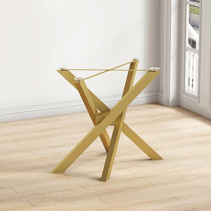 30 Inch Modern Gold Metal X Shape Table Legs, 4 Pieces, 28 Inch Height, 1200 lbs Weight Capacity, Ideal for Tables, Workbenches, Shelves