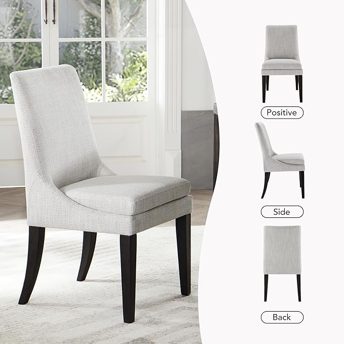 Upholstered Dining Chairs Modern Sidechair Performance Fabric High Back Armlesschair for Diningroom Kitchen,Linen,Set of 4(2 Box)
