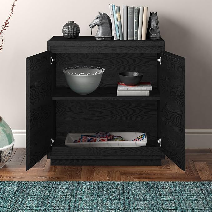 Henn&Hart Presque Accent Cabinet, 30" Wide, Black