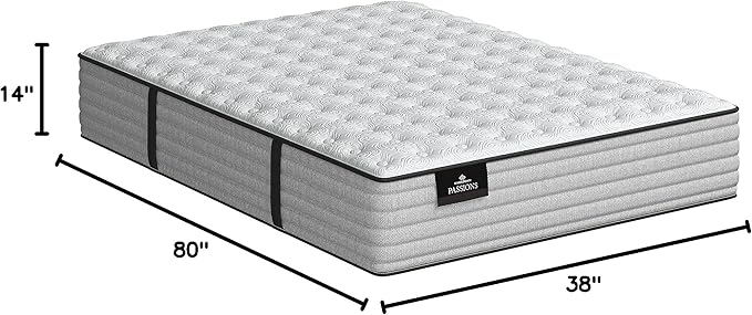 Kingsdown Passions Aspiration 14" Firm Hybrid Mattress, Twin XL,Tan