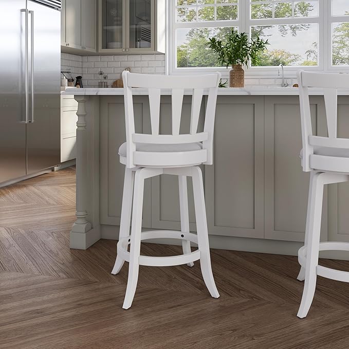 HILLSDALE Presque ISLE Wood Counter Height Swivel Stool White