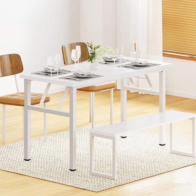 Folding Desk, 47 inch No Assembly Folding Desks for Small Spaces, Sturdy Foldable Computer Desk, Functional Home Office Desks, Study Writing Desk Office Table Workstation for Home Office Outdoor