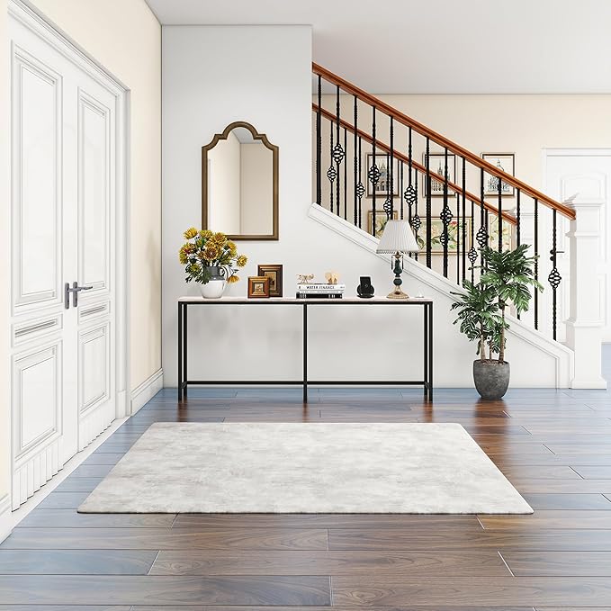 HOMERECOMMEND 70.8 Inch Console Table with USB Ports, Sofa Table with Charging Station, Narrow Entryway Table, Skinny Hallway Table,Maple